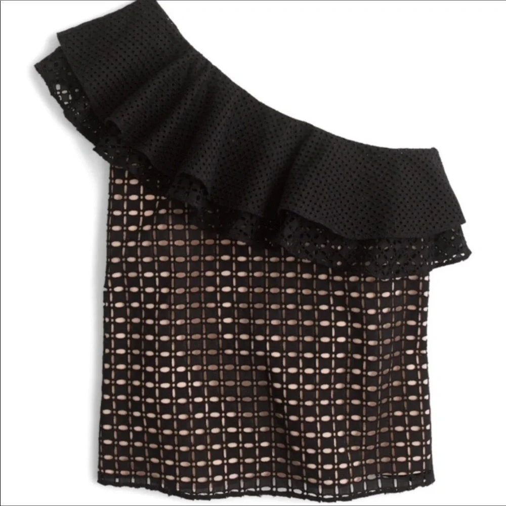 J. Crew Eyelet One Shoulder Top  NWT